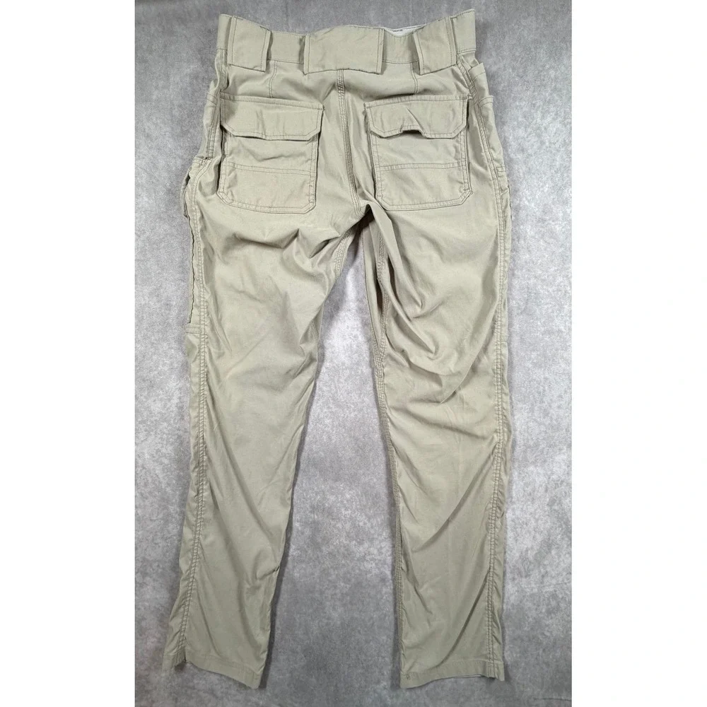 Duluth Mens 30x34 Cargo Pants Dry On The Fly Tan Nylon Stretch Slim Fit Hiking